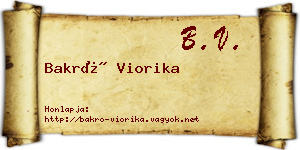 Bakró Viorika névjegykártya